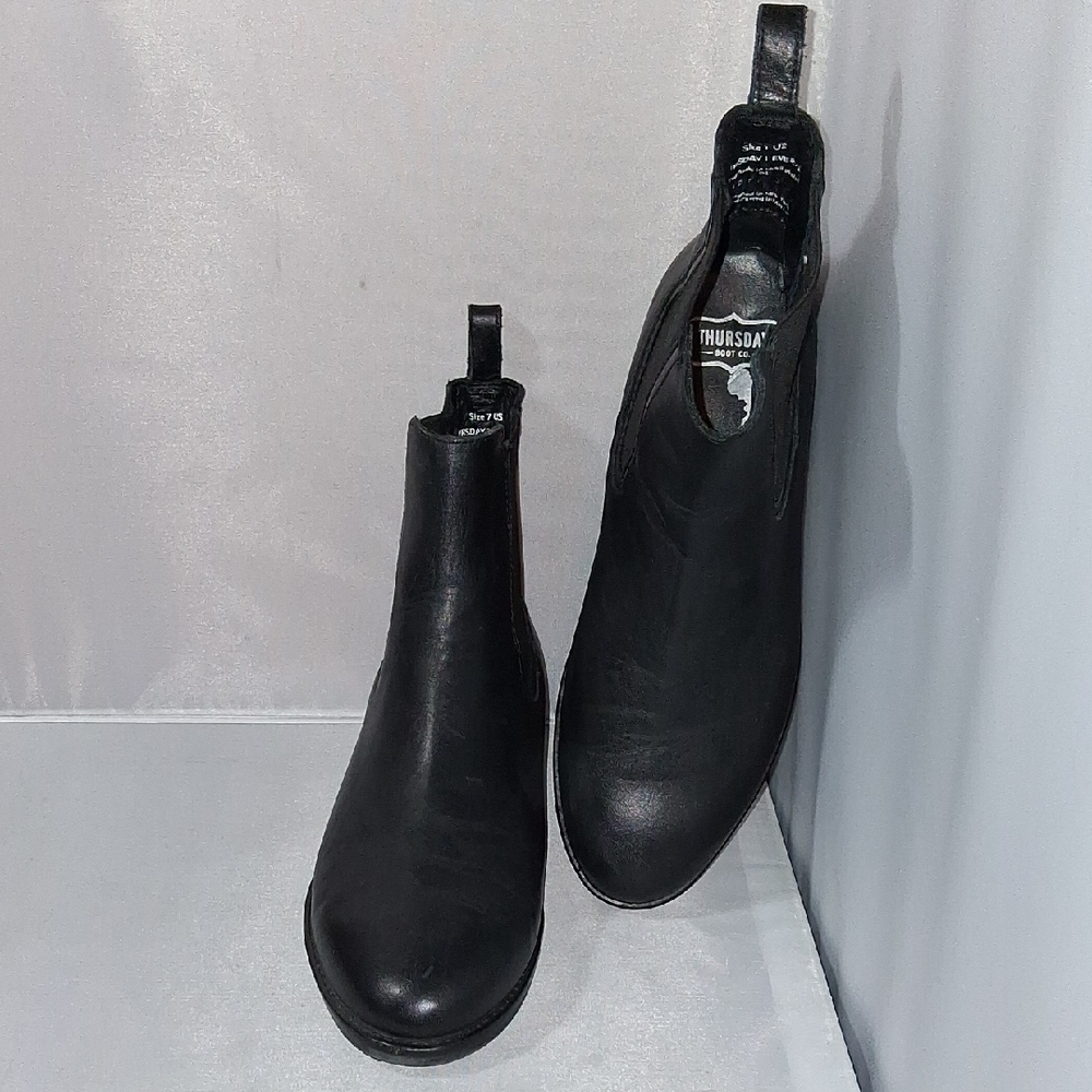Thursday Boot Company Black Leather Heeled Chelsea Boots